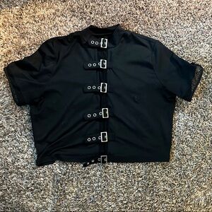 Forest Ink Black Buckle Top